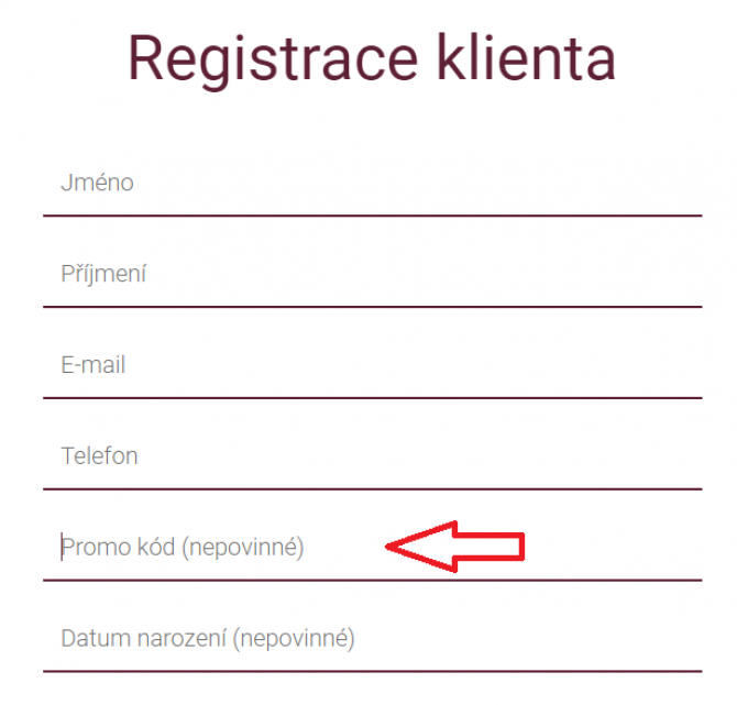 Entering the promo code during registration in the Saunia app for the first free entry