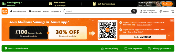 how to use TEMU discount code